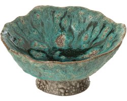 J-Line plateau Decoratief Naga - keramiek - azuur/bruin - small