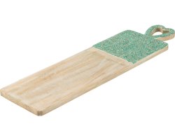 J-Line plateau Hart Mozaiek Lang - mango hout - groen