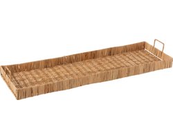 J-Line plateau Lang Rechthoekig Rotan - dienblad - jute - naturel