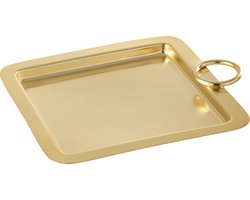 J-Line plateau Mile - dienblad - metaal - goud - small - woonaccessoires