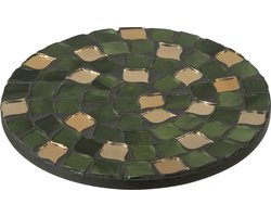 J-Line plateau Mozaiek - dienblad - glas - groen - small