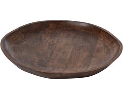 J-Line plateau Oneven - hout - donkerbruin