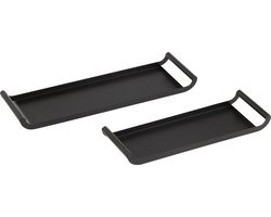 J-Line plateau Rechthoek - metaal - polyresin - set - 2 stuks