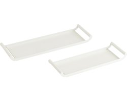 J-Line plateau Rechthoek - metaal/polyresin - 2 stuks