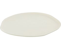 J-Line plateau Rond - dienblad - metaal - wit - small