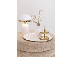 J-Line plateau Rond - dienblad - metaal - wit/goud