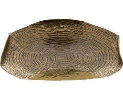 J-Line plateau Rond Gevouwen - dienblad - metaal - goud - small
