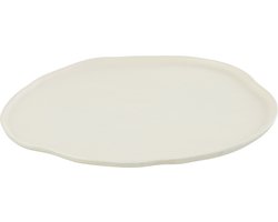 J-Line plateau Rond plateau - dienblad - metaal - wit - large