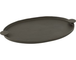 J-Line plateau Rune - aluminium - zwart - woonaccessoires