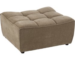 J-Line poef Grid - populierenhout/schuim - donker taupe