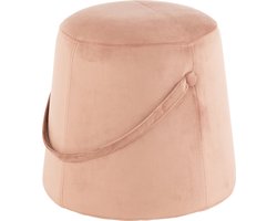 J-Line poef Handvat - velvet - roze - woonaccessoires