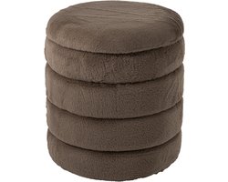 J-Line Poef met deksel - MDF - taupe