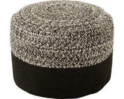 J-Line poef Miami Outdoor Streep - polyester - zwart/wit