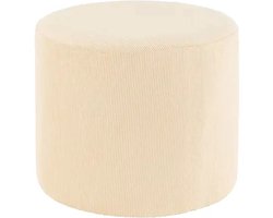 J-Line poef - ribfluweel/textiel - creme