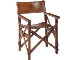 J-Line regisseurstoel Plooibaar - hout/leder - cognac