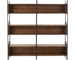 J-Line rek - hout/metaal - zwart/naturel - large