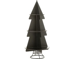 J-Line rek Kerstboom - metaal - zwart - medium