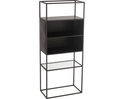 J-Line rek - metaal/glas - zwart