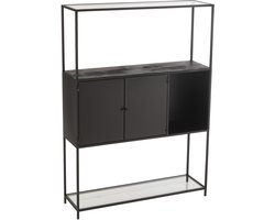 J-Line rek - metaal/glas - zwart