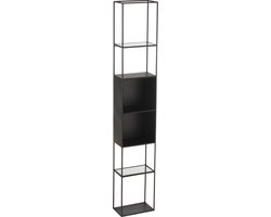 J-Line rek Ricard - metaal/glas - zwart