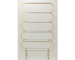 J-Line rek Ronde Hoeken - glas - goud/transparant