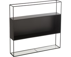 J-Line rek Seen - metaal/glas - zwart