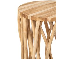 J-Line Ronde bar met takken - teakhout - naturel