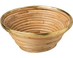 J-Line Rotan mand - fruitmand - jute - naturel - woonaccessoires