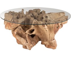 J-line - Salon Tafel Raoul Teak Hout Naturel Large - 100x100x45cm