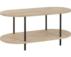 J-Line salontafel Eli 2 Planken - hout/metaal - naturel/grijs