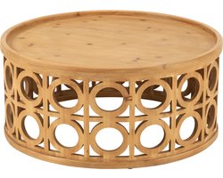 J-Line salontafel Gekerfd - hout - naturel