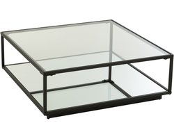 J-Line salontafel - ijzer/glas - zwart - large