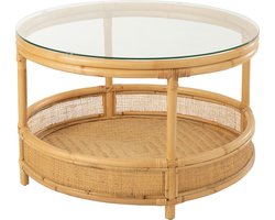 J-Line salontafel Jovelyne - rotan/glas - naturel