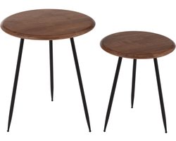 J-Line salontafel Neo - rubber - naturel/zwart - set van 2