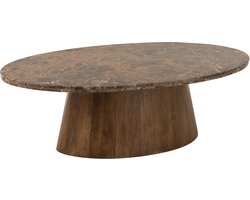 J-Line salontafel Ovaal - marmer/hout - bruin
