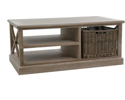 J-Line salontafel Rechthoek 2 Schuiven 1 Mand - hout - grijs