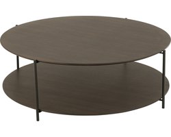 J-Line salontafel Rond - hout/metaal - donkerbruin - large