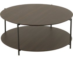 J-Line salontafel Rond - hout/metaal - donkerbruin - small