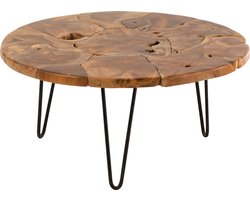 J-Line salontafel Samuel Rond - hout - bruin