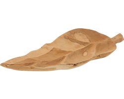 J-Line schaal Blad - hout - naturel - medium