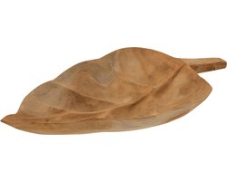 J-Line schaal Blad - hout - naturel - small