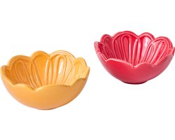 J-Line schaal Bloem - porselein - mix - medium - doos van 2