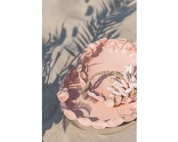 J-Line schaal Ibiza Rond - keramiek - roze/oranje - small