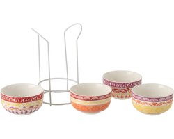 J-Line schaal - keramiek - paars/rood - doos van 4