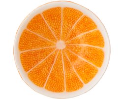 J-Line schaal Oranje Dolomiet - keramiek - oranje/wit - 2 stuks