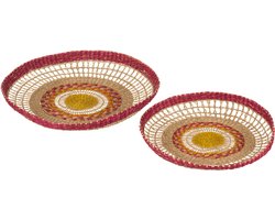J-Line schaal Rieten - zeegras - mix - 2 stuks