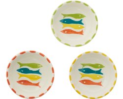 J-Line schaal Vis - keramiek - small - set van 3