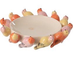 J-Line schaal Vogel - keramiek - mix