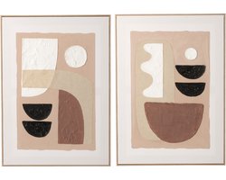 J-Line schilderij Abstract - canvas - mix - set van 2