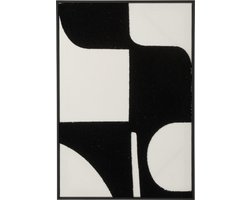 J-Line schilderij Geborduurd - hout - wit/zwart